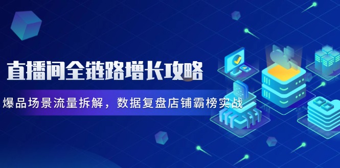 直播间全链路增长攻略，爆品场景流量拆解，数据复盘店铺霸榜实战-萤火网创