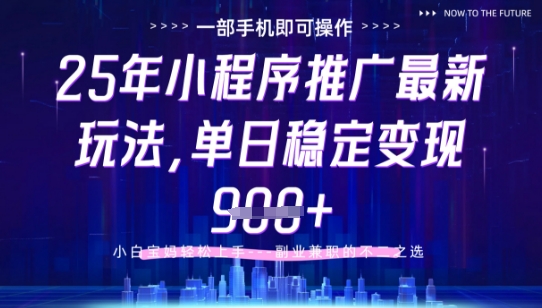 25年小程序挂G推广掘金最新玩法，一部手机即可操作，保底日入9张+【揭秘】-萤火网创