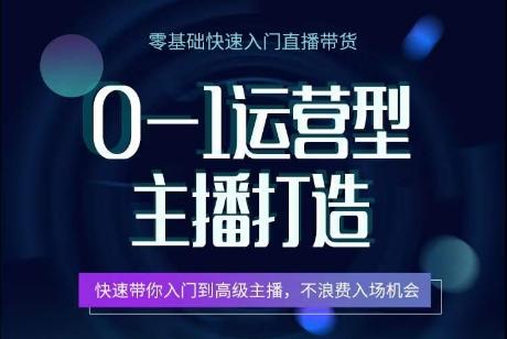0-1运营型主播打造，​快速带你入门高级主播，不浪费入场机会-萤火网创