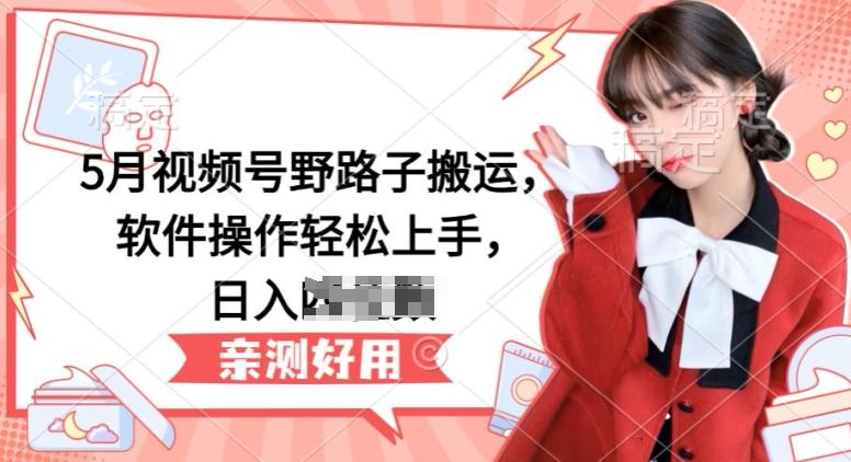 5月视频号野路子搬运，软件操作轻松上手，日入三位数【揭秘】-萤火网创