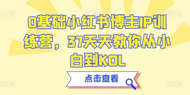 0基础小红书博主IP训练营，37天天教你从小白到KOL-萤火网创