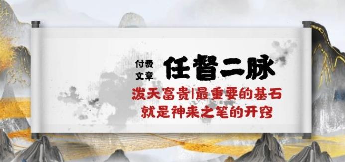 某付费文章《任督 二脉 泼天富贵|最重要的基石 就是神来之笔的开窍|万字》-萤火网创