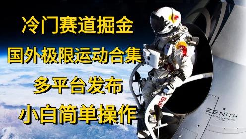 冷门赛道掘金，国外极限运动视频合集，多平台发布，小白简单操作-萤火网创