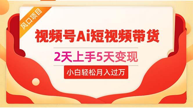 2天上手5天变现视频号Ai短视频带货0粉丝0基础小白轻松月入过万-萤火网创