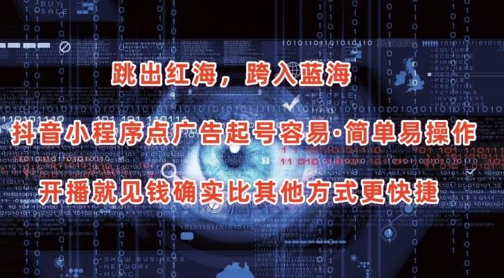 抖音小程序点广告项目，起号容易，简单易操作，开播就见有收益【揭秘】-萤火网创