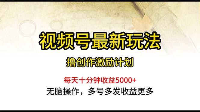视频号最新玩法，每日一小时月入5000+-萤火网创