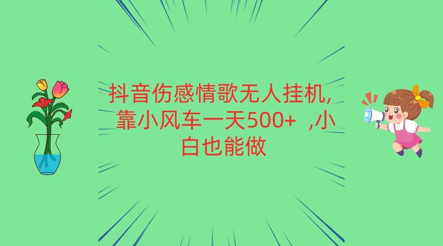 抖音伤感情歌无人挂机 靠小风车一天500+ 小白也能做-萤火网创