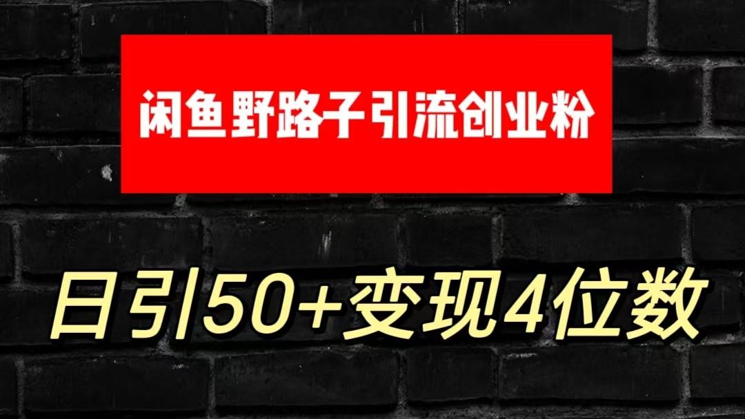 大眼闲鱼野路子引流创业粉，日引50+单日变现四位数-萤火网创
