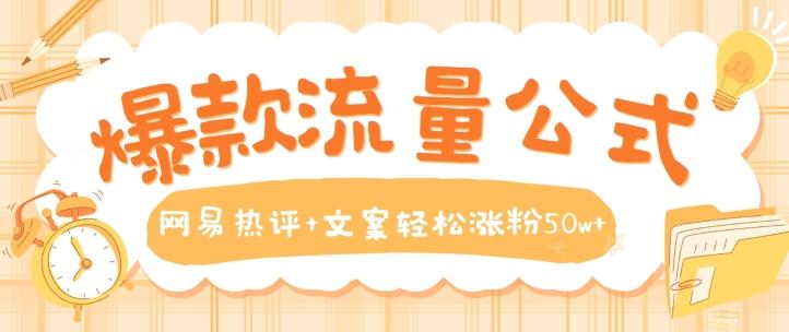 爆款流量公式，网易热评+文案轻松涨粉50w+【揭秘】-萤火网创