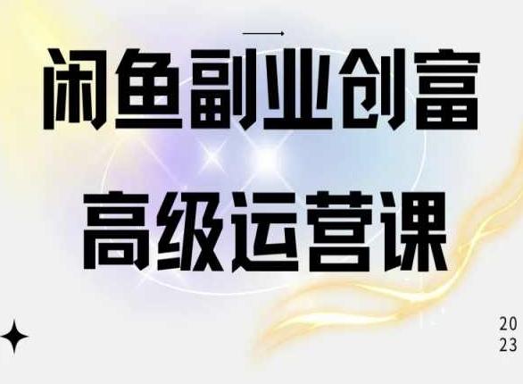 闲鱼电商运营高级课程，一部手机学会闲鱼开店赚钱-萤火网创