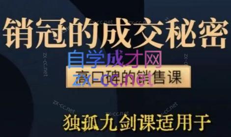 李老师·实战派销售视频课|孤独九剑-萤火网创