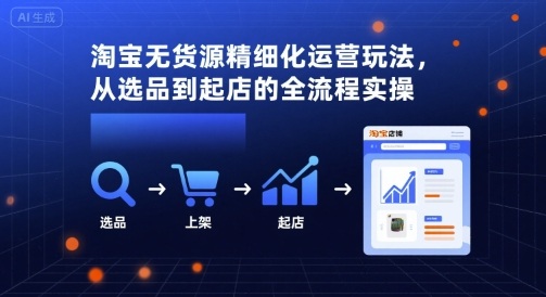 淘宝无货源精细化运营玩法，从选品到起店的全流程实操-萤火网创