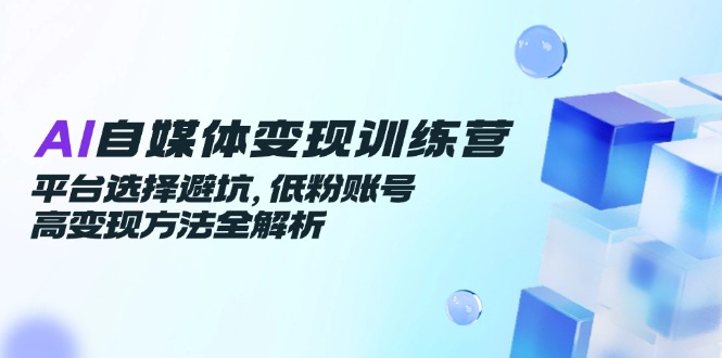 AI自媒体变现训练营，平台选择避坑，低粉账号高变现方法全解析-萤火网创
