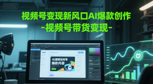 视频号变现新风口AI爆款创作-视频号带货变现-萤火网创