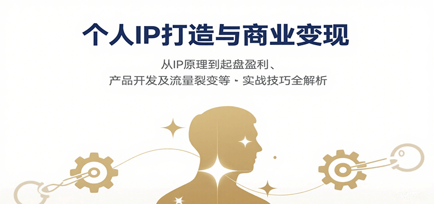 个人IP打造与商业变现，从IP原理到起盘盈利、产品开发及流量裂变等实战技巧全解析-萤火网创