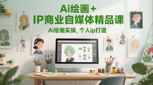 Ai绘画+IP商业自媒体精品课，Ai绘画实操，个人ip打造-萤火网创