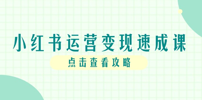 小红书运营变现速成课，账号搭建到暴力起号，个人IP全流程指南-萤火网创