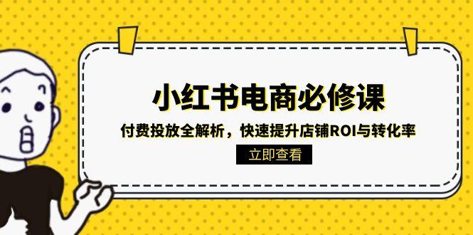 小红书电商必修课：付费投放全解析，快速提升店铺ROI与转化率-萤火网创