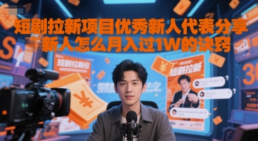短剧拉新项目优秀新人代表分享新人怎么月入过1W的诀窍-萤火网创