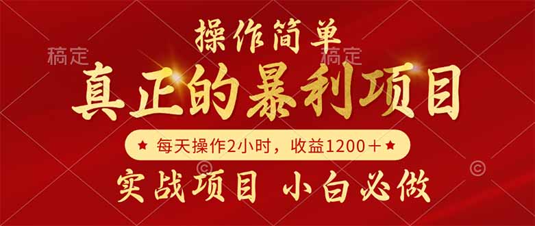 真正的暴利项目，操作简单，每天收益1200＋，自己做老板-萤火网创