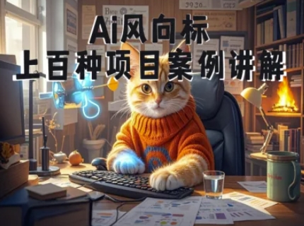 Ai风向标-附100种项目案例玩法-0基础小白到大神ai视频商业应用教学-萤火网创