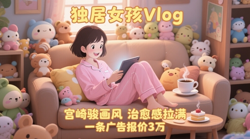 单个账号涨粉71W！用AI制作独居女孩Vlog，宫崎骏画风，治愈感拉满，一条广告报价3W-萤火网创