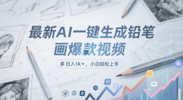 最新AI一键生成铅笔画爆款视频，多平台分发，日 入1k+，小白轻松上手【揭秘】-萤火网创