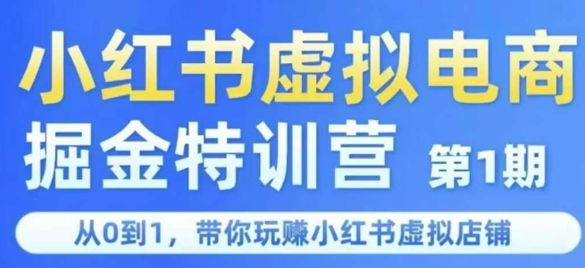 小红书虚拟电商掘金特训营第1期，从0到1，带你玩转小红书虚拟店铺-萤火网创