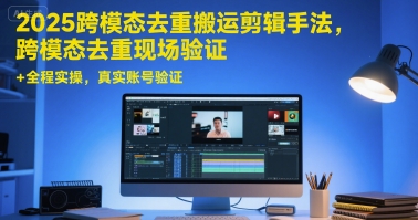 2025跨模态去重搬运剪辑手法，跨模态去重现场验证 +全程实操，真实账号验证-萤火网创