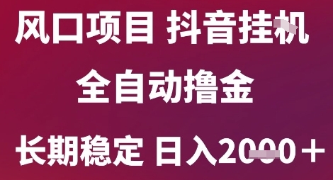 风口项目，六月最新玩法抖音无人挂G，全自动撸金，长期稳定 日入2k+【揭秘】-萤火网创
