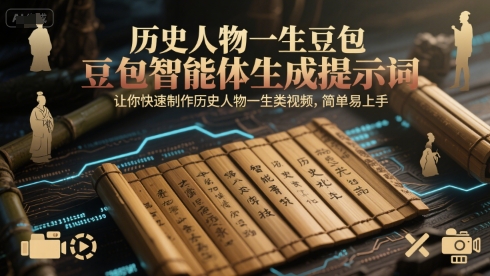 历史人物一生豆包智能体生成提示词，让你快速制作历史人物一生类视频，简单易上手-萤火网创