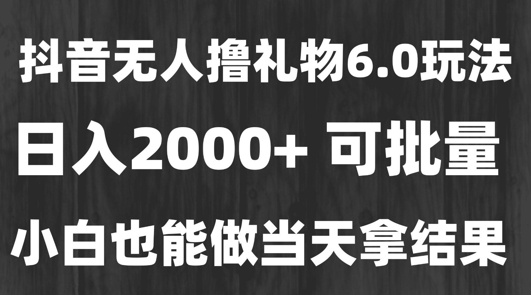 最新风口暴力撸金技术，无人撸礼物，长期稳定 一天收益2000+，小白当天…-萤火网创