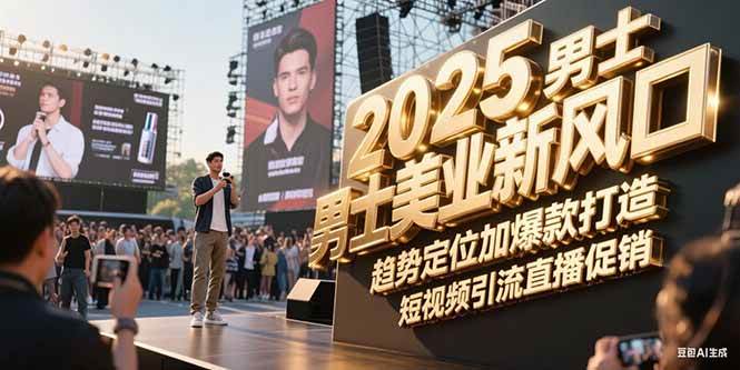 2025男士美业新风口，趋势定位加爆款打造，短视频引流直播促销-萤火网创