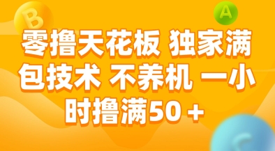 零撸天花板，独家满包技术，不用养机，一小时撸满50+，收益稳定【揭秘】-萤火网创