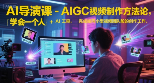 AI导演课-AIGC视频制作方法论，学会一个人+AI工具，完成如同小型视频团队般的创作工作，实现导演梦-萤火网创