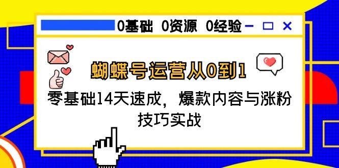 蝴蝶号运营从0到1，零基础14天速成，爆款内容与涨粉技巧实战-萤火网创