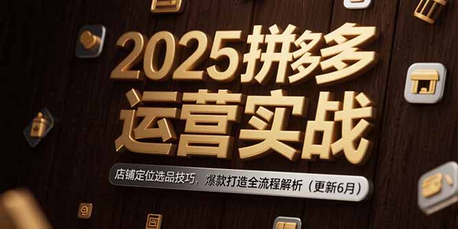 2025拼多多运营实战：店铺定位选品技巧，爆款打造全流程解析(更新6月-萤火网创