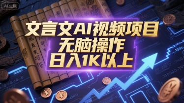 文言文AI视频项目，无脑操作，日入1K以上-萤火网创