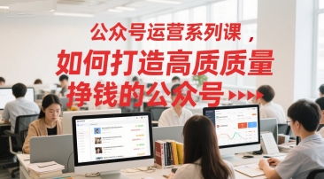 公众号运营系列课，如何打造高质量挣钱的公众号-萤火网创