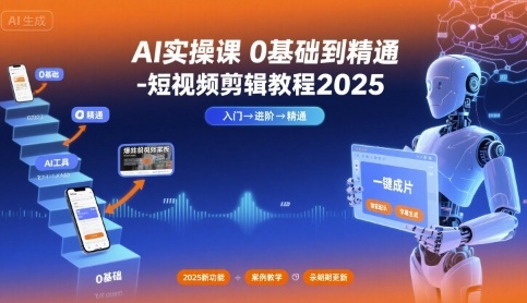 AI实操课0基础到精通-短视频剪辑教程2025-萤火网创