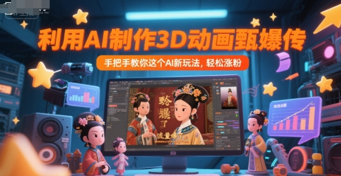 利用AI制作3D动画甄嬛传，流量爆了，手把手教你这个AI新玩法，轻松涨粉-萤火网创