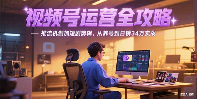 2025视频号运营全攻略，推流机制加短剧剪辑，从养号到日销34万实战-萤火网创