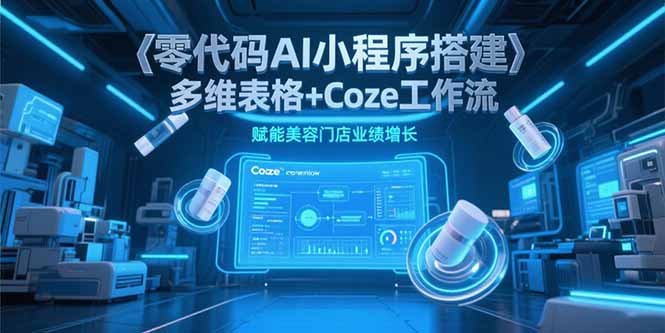 零代码AI小程序搭建，多维表格+Coze工作流，赋能美容门店业绩增长-萤火网创
