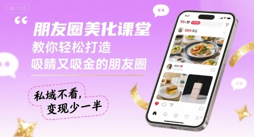 朋友圈美化课堂，教你轻松打造，吸睛又吸金的朋友圈，私域不看，变现少一半-萤火网创