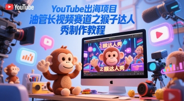 YouTube出海项目，油管长视频赛道之猴子达人秀制作教程-萤火网创