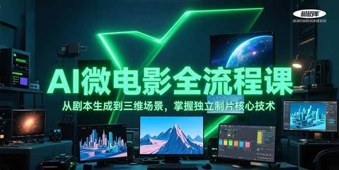 AI微电影全流程课，从剧本生成到三维场景，掌握独立制片核心技术-萤火网创