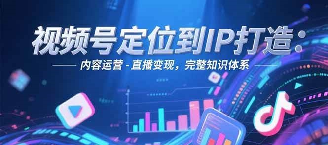 视频号定位到IP打造：账号搭建-内容运营-直播变现，完整知识体系-萤火网创