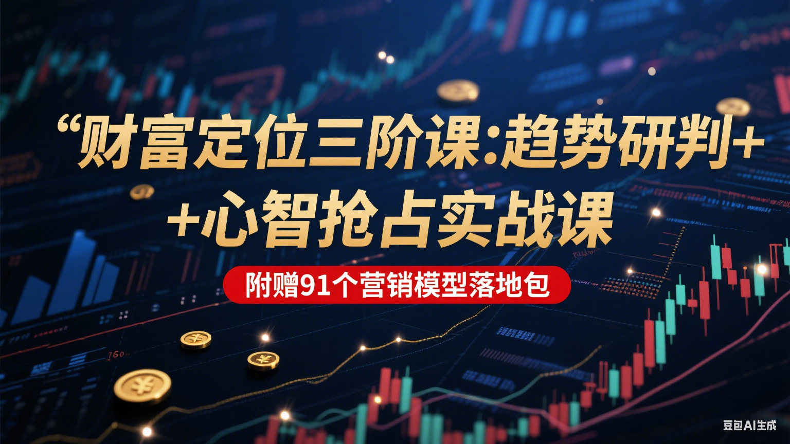财富定位三阶：趋势研判 + 心智抢占实战课，附赠91个营销模型落地包-萤火网创