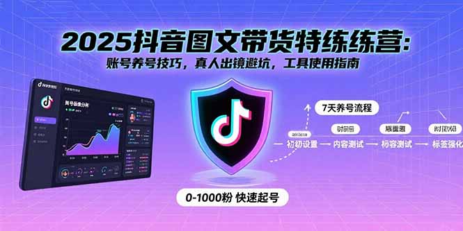 2025抖音图文带货特练营：账号养号技巧，真人出镜避坑，工具使用指南-萤火网创