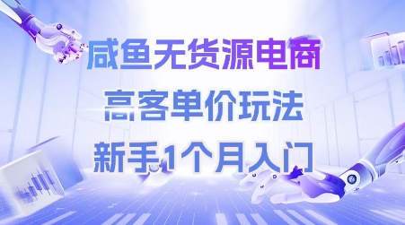 咸鱼无货源电商，高客单价玩法，新手1个月入门-萤火网创